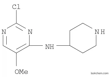Molecular Structure of 1000335-27-2 (4-Pyrimidinamine, 2-chloro-5-methoxy-N-4-piperidinyl-)